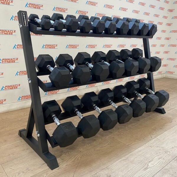 Hex Rubber Coated Dumbbells - Image 2