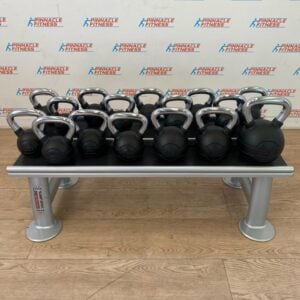 Jordan Fitness Chrome/Rubber Kettlebells and rack