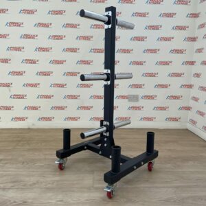 Portable Olympic Plate and Barbell Storage Tree