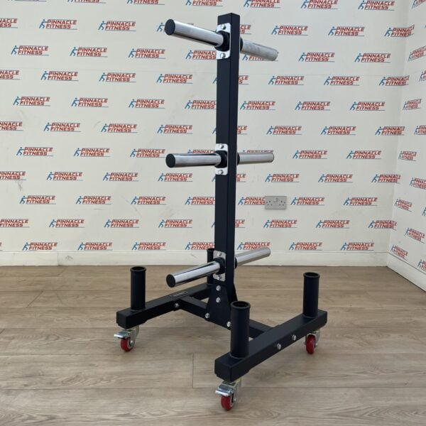 Portable Olympic Plate and Barbell Storage Tree
