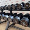 Pulse Fitness PU Dumbbell Set (2.5kg to 40kg) with Storage Racks