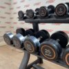Pulse Fitness PU Dumbbell Set (2.5kg to 40kg) with Storage Racks