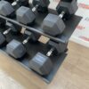 Hex Rubber Dumbbell Set (2.5kg to 50kg) with Rack