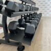 Hex Rubber Dumbbell Set (2.5kg to 50kg) with Rack