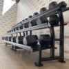 Hex Rubber Dumbbell Set (2.5kg to 40kg) with Rack