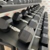 Hex Rubber Dumbbell Set (2.5kg to 50kg) with Rack