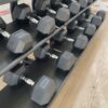 Hex Rubber Dumbbell Set (2.5kg to 40kg) with Rack