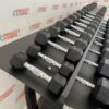 Hex Rubber Dumbbell Set (2.5kg to 50kg) with Rack