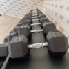Hex Rubber Dumbbell Set (2.5kg to 50kg) with Rack