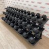 Hex Rubber Dumbbell Set (2.5kg to 50kg) with Rack