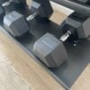 Hex Rubber Dumbbell Set (2.5kg to 40kg) with Rack