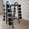 Jordan Fitness Fixed Rubber Barbell Set with Storage Rack