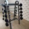 Jordan Fitness Fixed Rubber Barbell Set with Storage Rack
