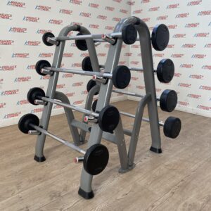 York Fixed Rubber Barbell Set (10kg to 35kg) with Straight Handle with Storage Rack