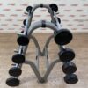 York Fixed Rubber Barbell Set (10kg to 35kg) with Straight Handle with Storage Rack
