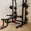 Commercial Half Rack / Adjustable Bench and 175kg Urethane Olympic Weight Discs Package