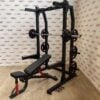 Commercial Half Rack / Adjustable Bench and 175kg Urethane Olympic Weight Discs Package