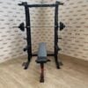 Commercial Half Rack / Adjustable Bench and 175kg Urethane Olympic Weight Discs Package