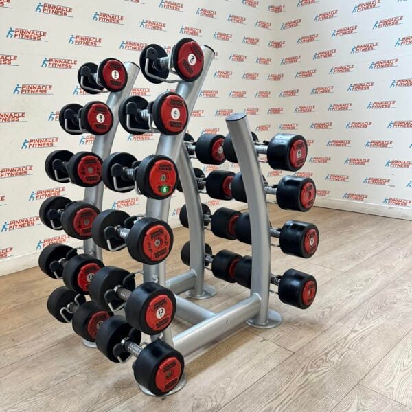 Hammer Strength PU Dumbbell Set 2kg to 20kg with Escape Fitness Storage Rack - Image 2