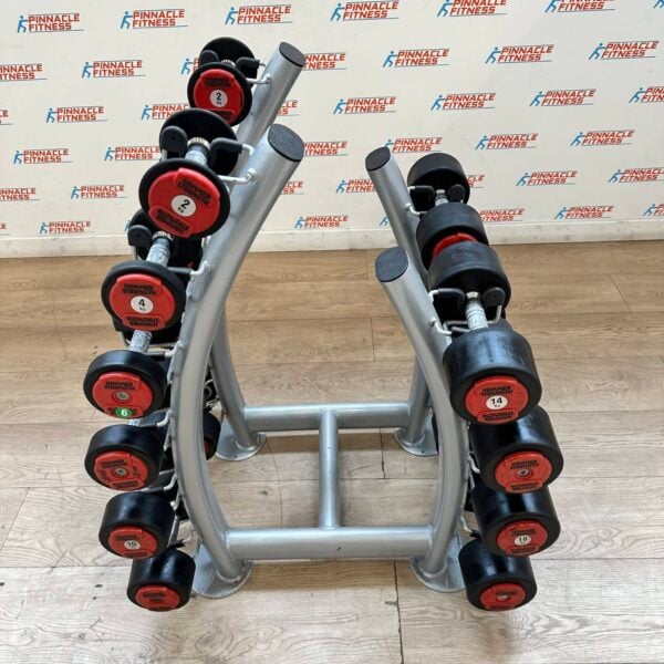 Hammer Strength PU Dumbbell Set 2kg to 20kg with Escape Fitness Storage Rack - Image 9