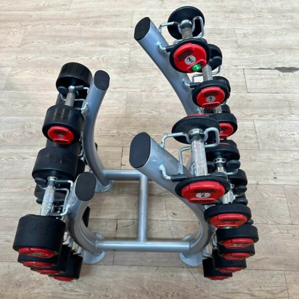 Hammer Strength PU Dumbbell Set 2kg to 20kg with Escape Fitness Storage Rack - Image 7