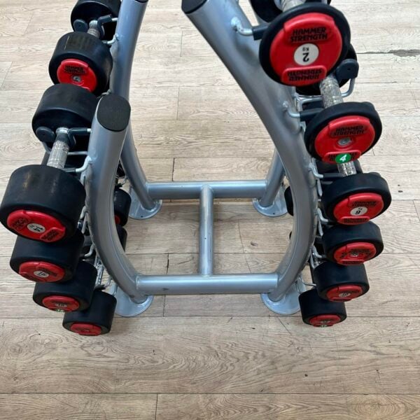 Hammer Strength PU Dumbbell Set 2kg to 20kg with Escape Fitness Storage Rack - Image 6