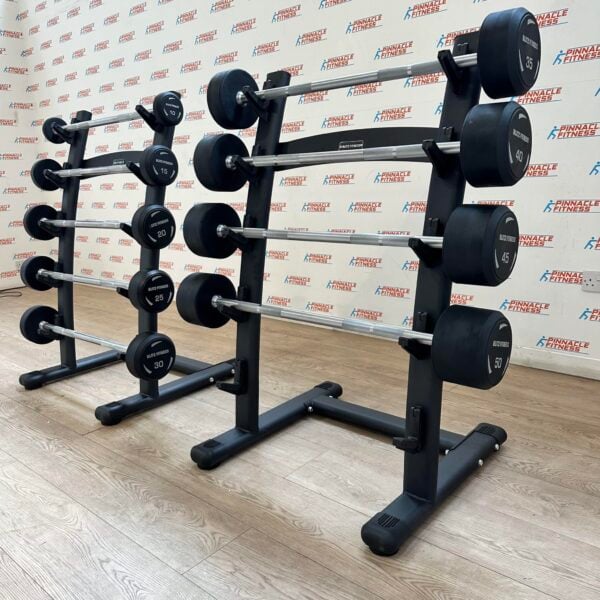 Fixed Rubber Barbells with Straight Handle Full Set 10kg to 50kg with 2 Storage Racks - Image 5