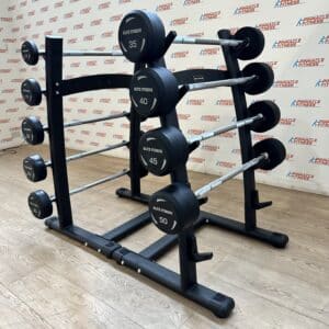 Fixed Rubber Barbells with Straight Handle Full Set 10kg to 50kg with 2 Storage Racks