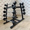Fixed Rubber Barbells with Straight Handle Full Set 10kg to 50kg with 2 Storage Racks
