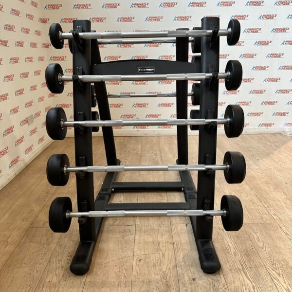 Fixed Rubber Barbells with Straight Handle Full Set 10kg to 50kg with 2 Storage Racks - Image 7