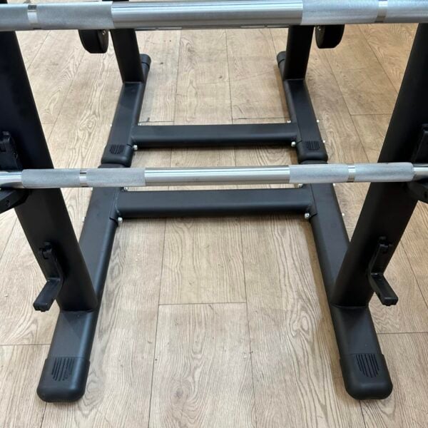 Fixed Rubber Barbells with Straight Handle Full Set 10kg to 50kg with 2 Storage Racks - Image 9