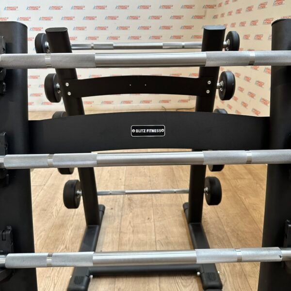 Fixed Rubber Barbells with Straight Handle Full Set 10kg to 50kg with 2 Storage Racks - Image 10