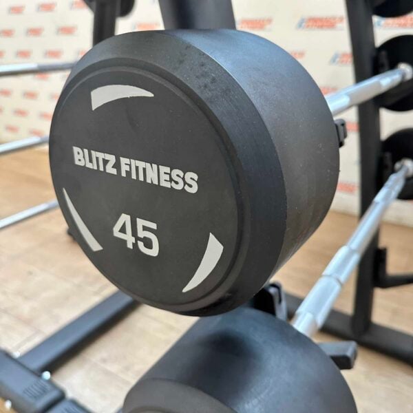 Fixed Rubber Barbells with Straight Handle Full Set 10kg to 50kg with 2 Storage Racks - Image 12