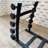 Fixed Rubber Barbells with Straight Handle Full Set 10kg to 50kg with 2 Storage Racks