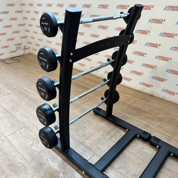 Fixed Rubber Barbells with Straight Handle Full Set 10kg to 50kg with 2 Storage Racks - Image 13