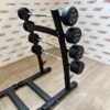 Fixed Rubber Barbells with Straight Handle Full Set 10kg to 50kg with 2 Storage Racks