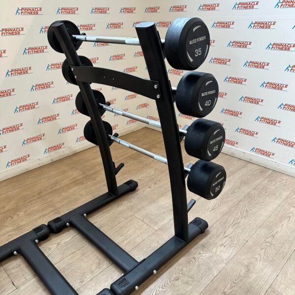 Fixed Rubber Barbells with Straight Handle Full Set 10kg to 50kg with 2 Storage Racks - Image 14