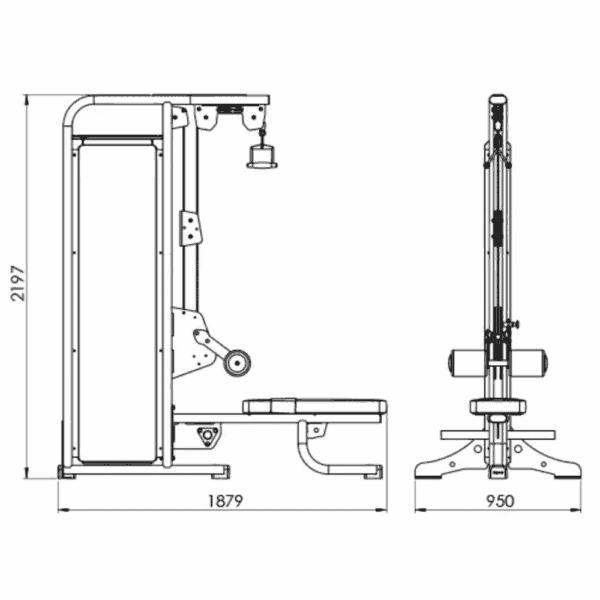 EXIGO Dual Lateral Pulldown & Low Row 125kg / 275lb Weight Stack - Image 2