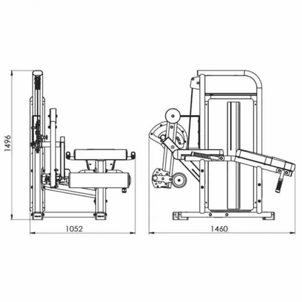 EXIGO Dual Leg Extension / Leg Curl 100kg / 220lb Weight Stack - Image 2