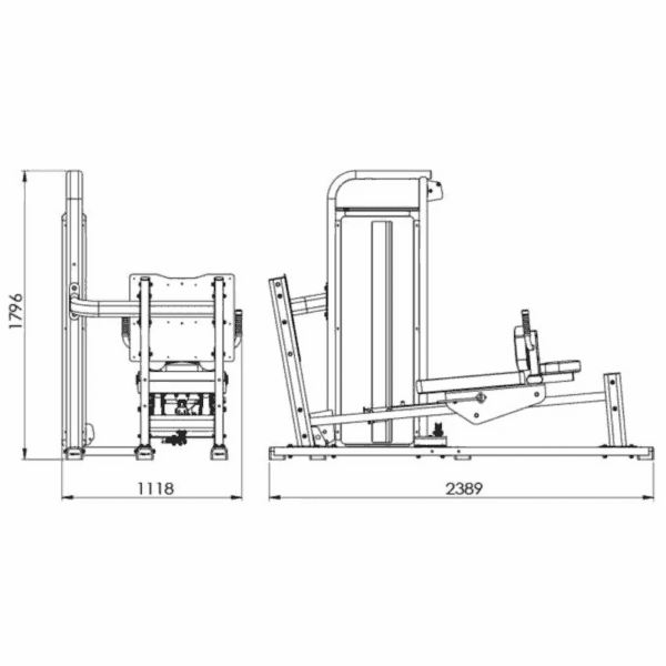 EXIGO Recumbent Leg Press 150kg / 330lb Weight Stack - Image 2