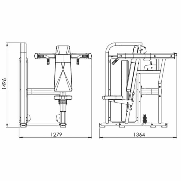 EXIGO Seated Shoulder Press 100kg / 220lb Weight Stack - Image 2