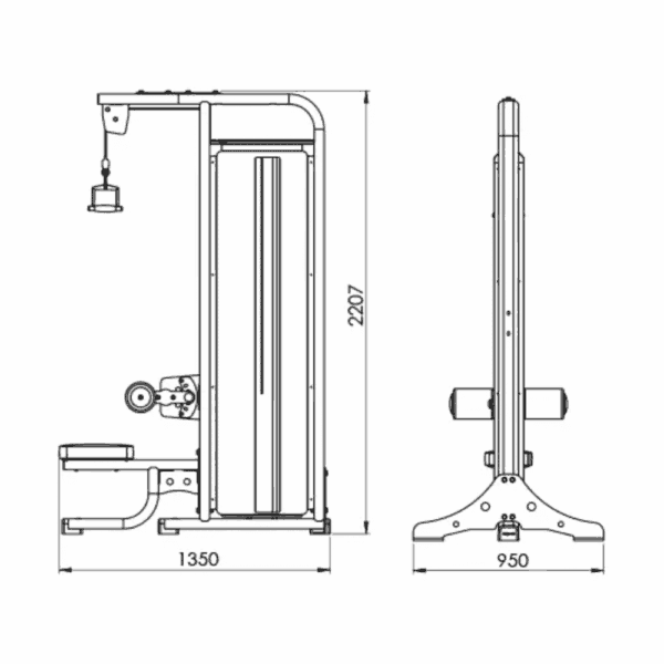 EXIGO Lateral Pulldown 125kg / 275lb Weight Stack - Image 2