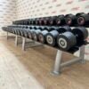 Life Fitness Urethane Dumbbell Set 2kg to 40kg with 2 Escape Storage Racks