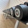 Life Fitness Urethane Dumbbell Set 2kg to 40kg with 2 Escape Storage Racks