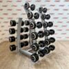 Hammer Strength PU Dumbbell Set 2kg to 20kg with Escape Fitness Storage Rack