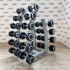 Hammer Strength PU Dumbbell Set 2kg to 20kg with Escape Fitness Storage Rack