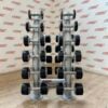 Hammer Strength PU Dumbbell Set 2kg to 20kg with Escape Fitness Storage Rack