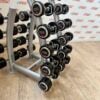 Hammer Strength PU Dumbbell Set 2kg to 20kg with Escape Fitness Storage Rack