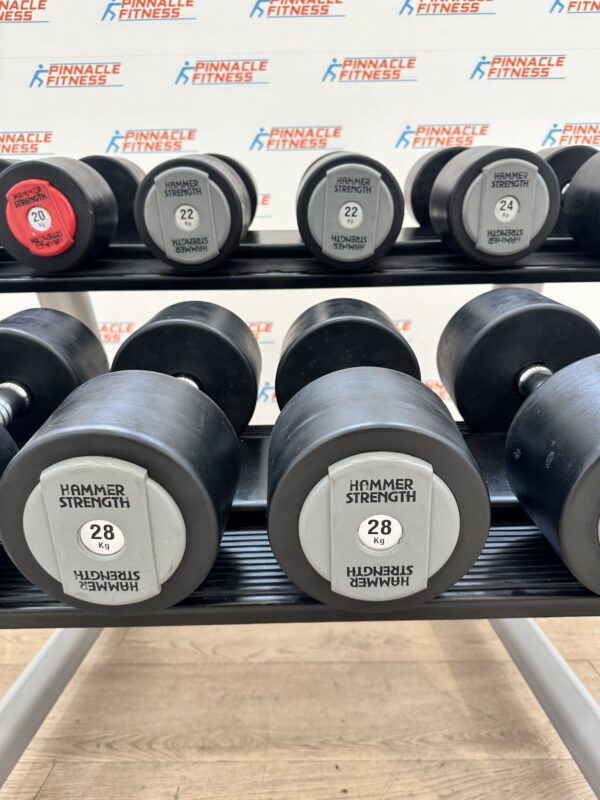 Hammer Strength PU Dumbbell Set 20kg to 30kg with Escape Fitness Storage Rack - Image 6