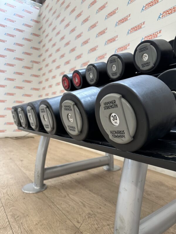 Hammer Strength PU Dumbbell Set 20kg to 30kg with Escape Fitness Storage Rack - Image 10